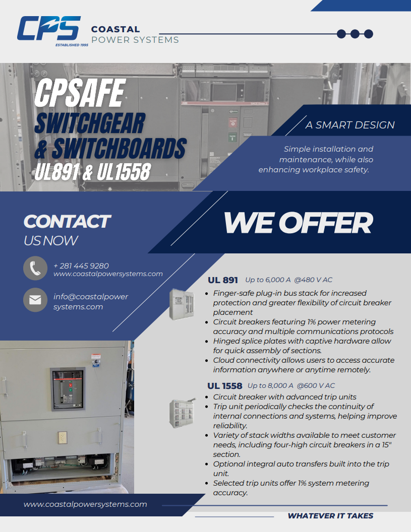 ul891 - ul1558 cpsafe switchboards and switchgears